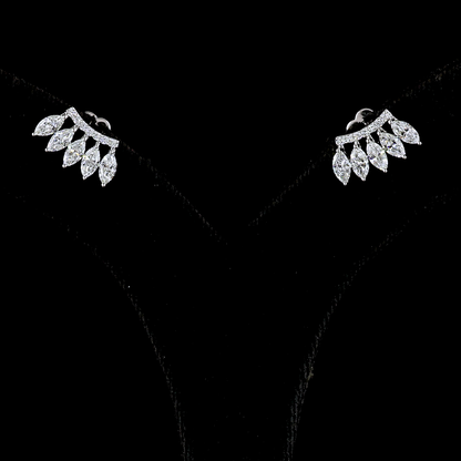 1.27 CTTW Marquise Lab Diamond Crawler Earring 14k White Gold (E Color and VS Clarity)
