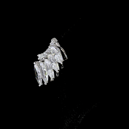 1.27 CTTW Marquise Lab Diamond Crawler Earring 14k White Gold (E Color and VS Clarity)