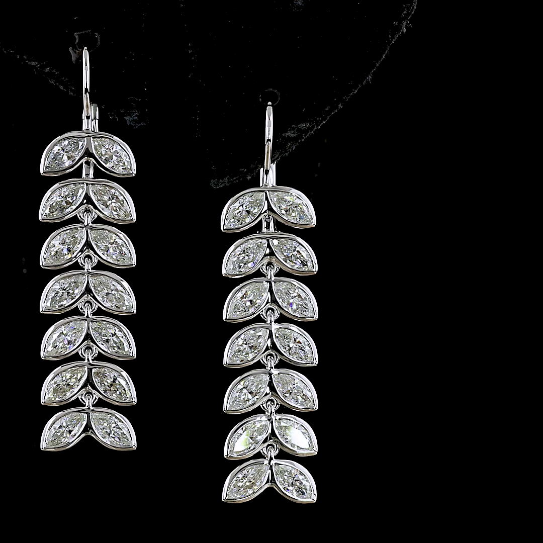 3.34 CTTW Marquise Lab Diamond Hanging Earring (E Color and VS Clarity)