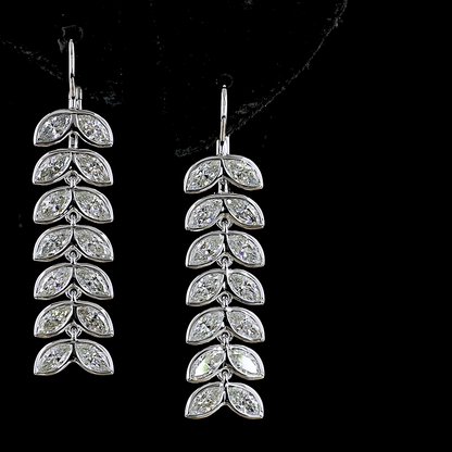 3.34 CTTW Marquise Lab Diamond Hanging Earring (E Color and VS Clarity)