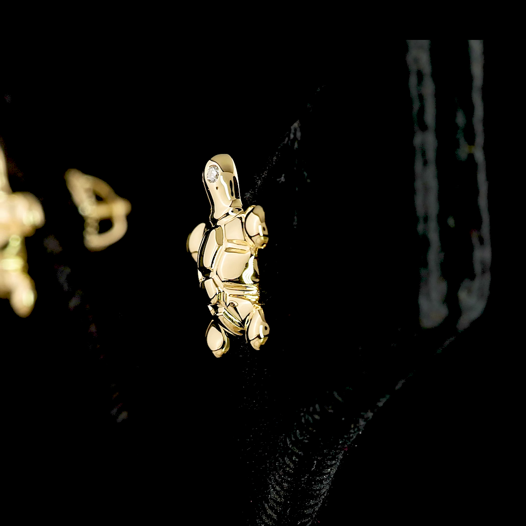 0.03 CTTW Round Lab Diamond Symbol Earring 18k Yellow Gold F Color and VS2 Clarity jewelry-spot-usa