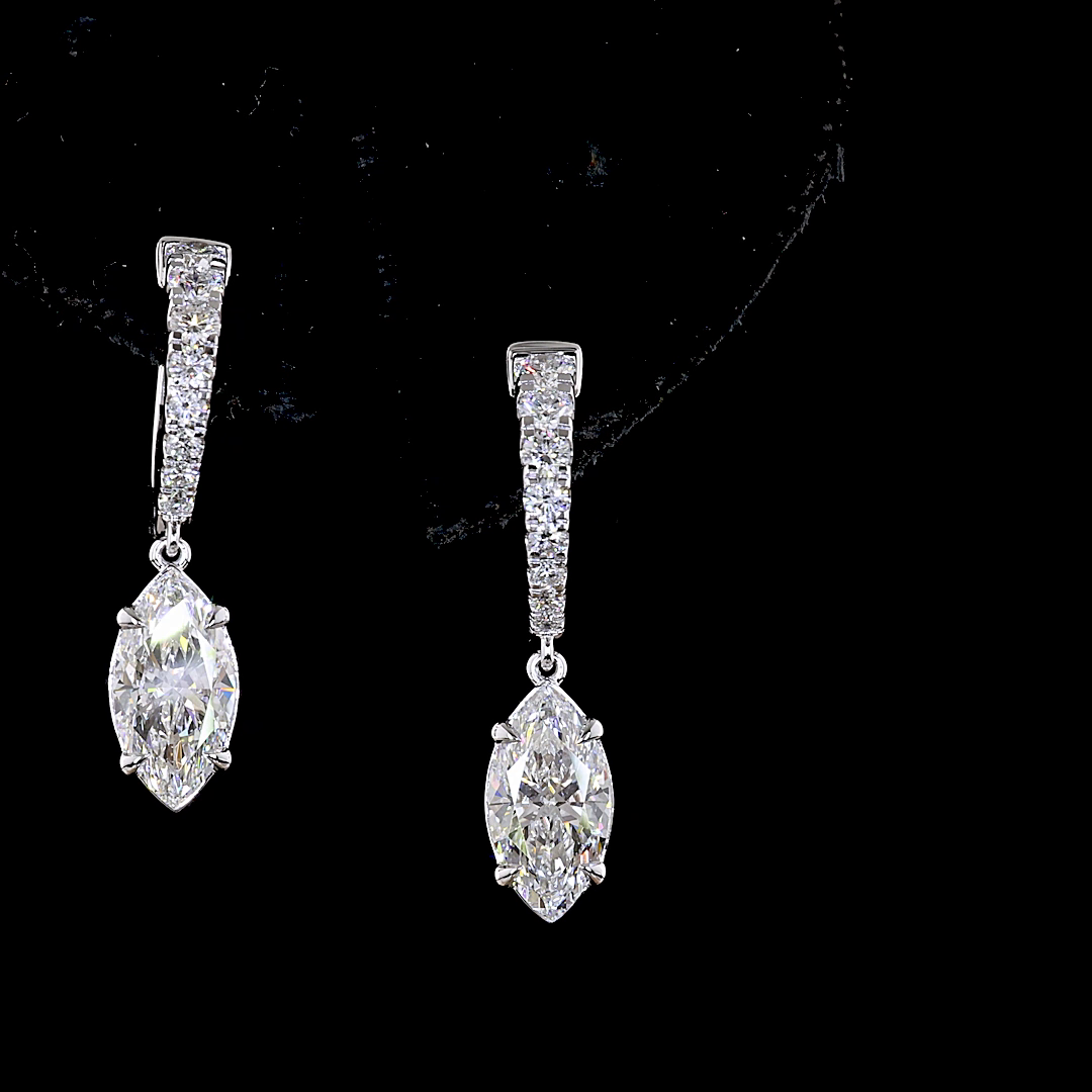 2.81 CTTW MIX Lab Diamond Hanging Earring 14k White Gold F Color and VS2 Clarity jewelry-spot-usa