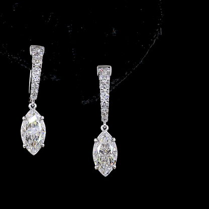2.81 CTTW MIX Lab Diamond Hanging Earring 14k White Gold F Color and VS2 Clarity jewelry-spot-usa