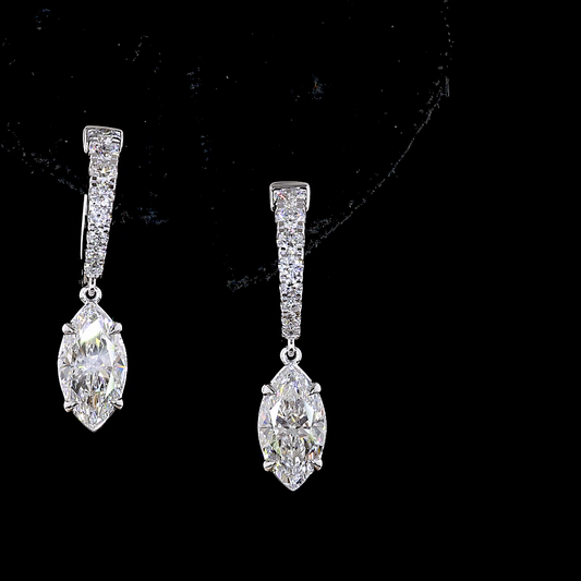 2.81 CTTW MIX Lab Diamond Hanging Earring 14k White Gold F Color and VS2 Clarity jewelry-spot-usa