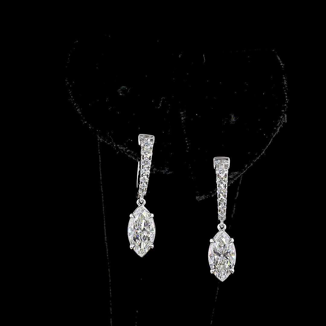 2.81 CTTW MIX Lab Diamond Hanging Earring 14k White Gold F Color and VS2 Clarity jewelry-spot-usa