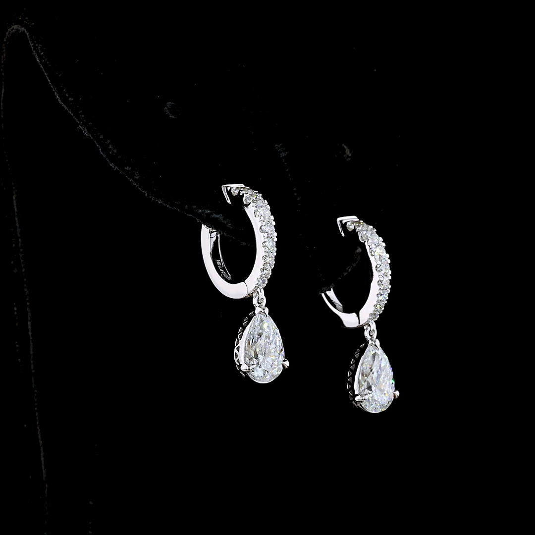 2.51 CTTW MIX Lab Diamond Hanging Earring (Blue Color and VS1 Clarity)