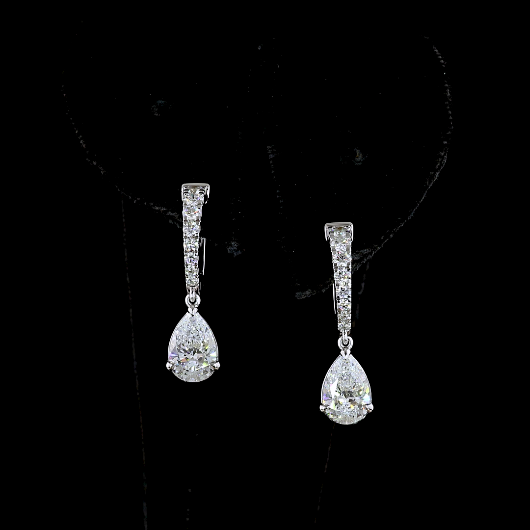 2.51 CTTW MIX Lab Diamond Hanging Earring (Blue Color and VS1 Clarity)