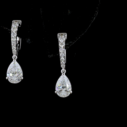 2.51 CTTW MIX Lab Diamond Hanging Earring (Blue Color and VS1 Clarity)