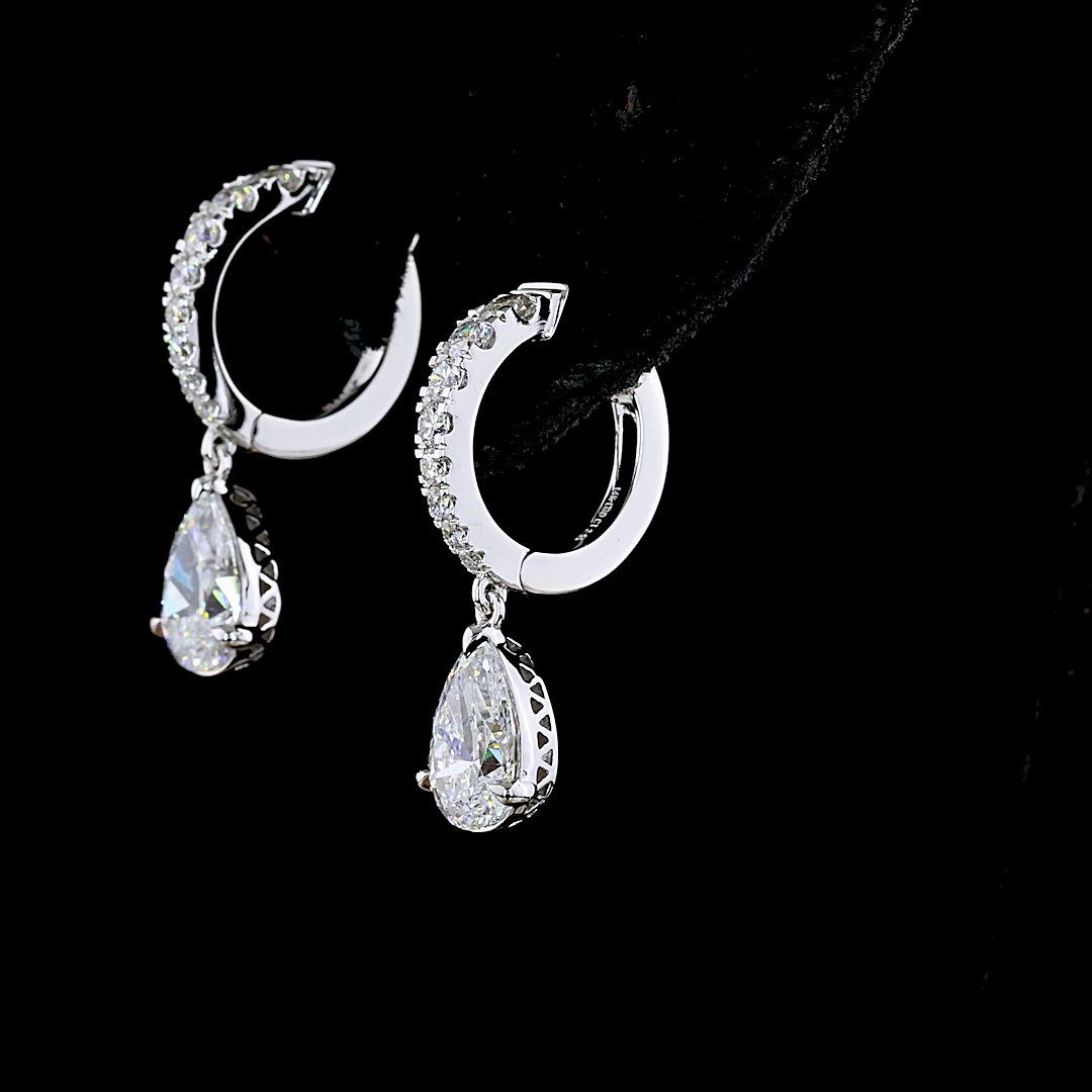 2.51 CTTW MIX Lab Diamond Hanging Earring (Blue Color and VS1 Clarity)