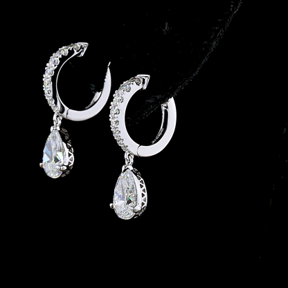 2.51 CTTW MIX Lab Diamond Hanging Earring (Blue Color and VS1 Clarity)