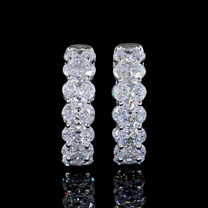 1.97 CTTW Oval Lab Diamond Huggies Earring (E Color and VS Clarity)