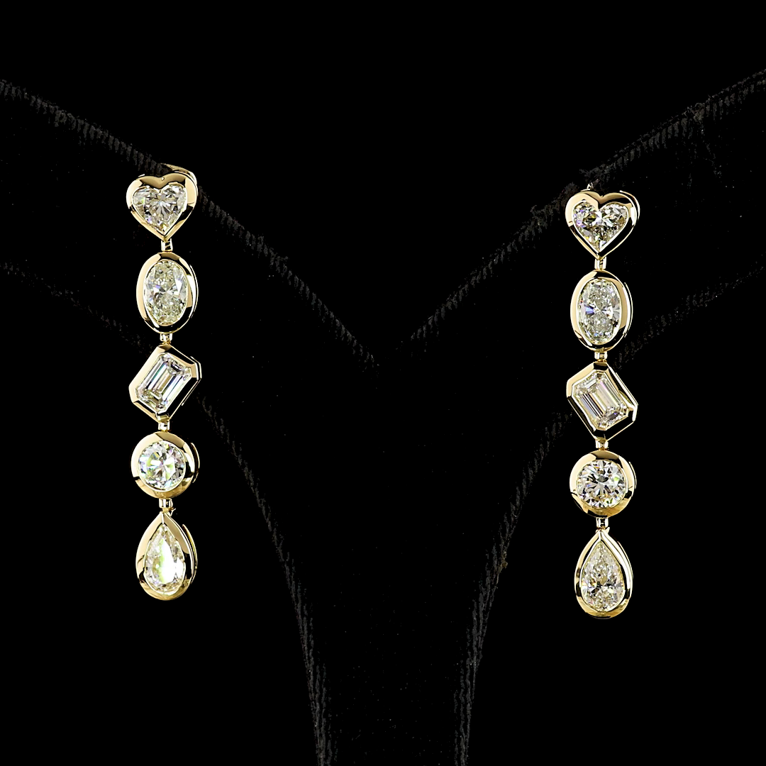 5.11 CTTW MIX Lab Diamond Hanging Earring 14k Yellow Gold E Color and VS Clarity jewelry-spot-usa