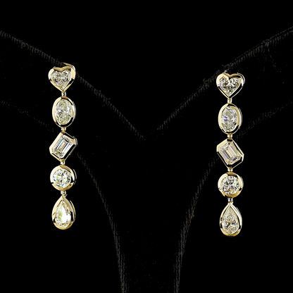 5.11 CTTW MIX Lab Diamond Hanging Earring 14k Yellow Gold E Color and VS Clarity jewelry-spot-usa