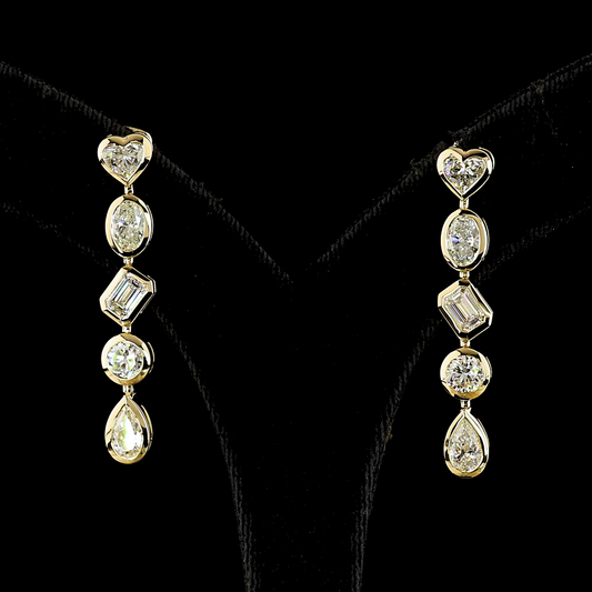 5.11 CTTW MIX Lab Diamond Hanging Earring 14k Yellow Gold E Color and VS Clarity jewelry-spot-usa