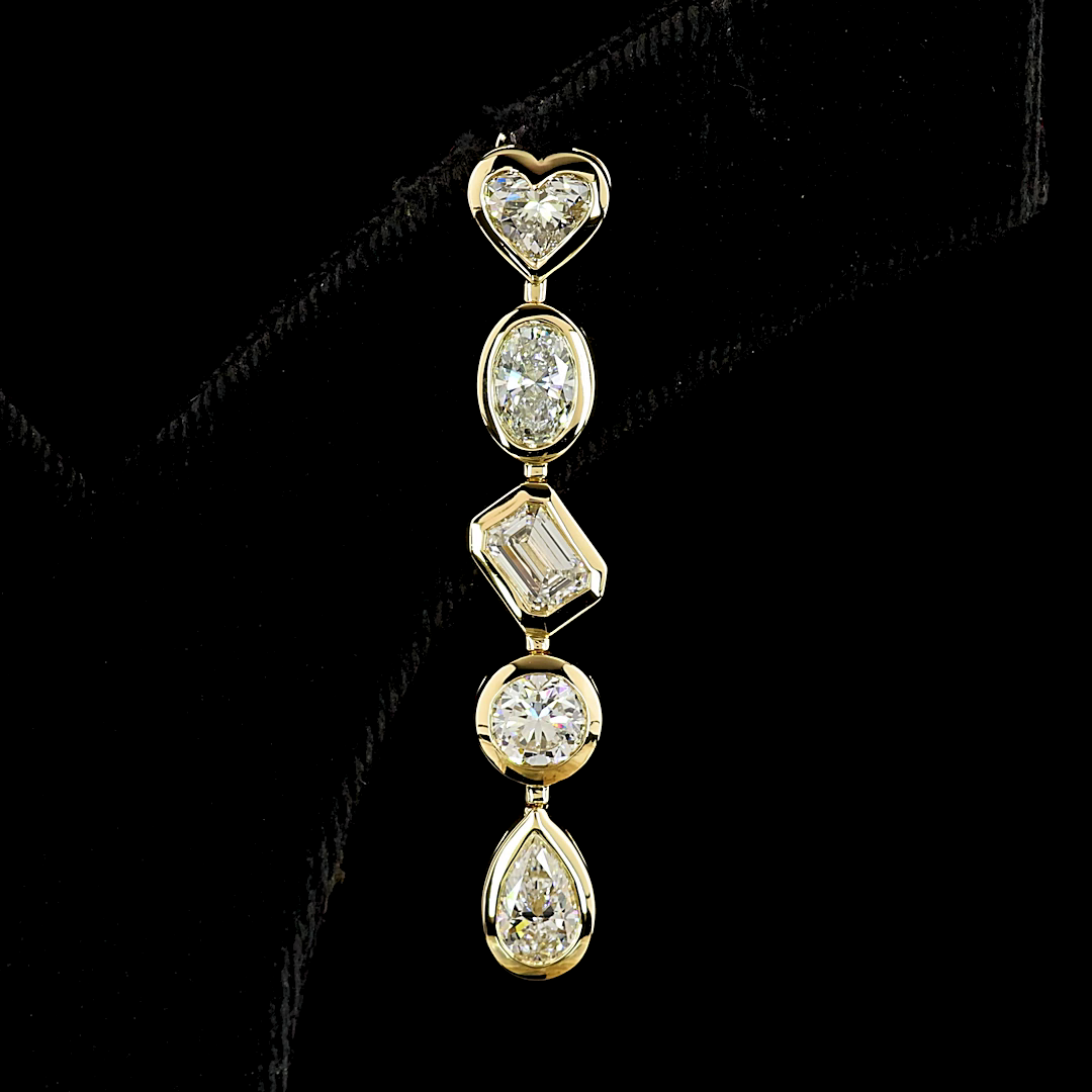 5.11 CTTW MIX Lab Diamond Hanging Earring 14k Yellow Gold E Color and VS Clarity jewelry-spot-usa