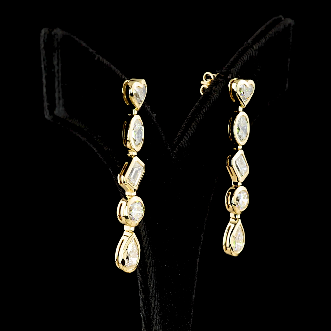 5.11 CTTW MIX Lab Diamond Hanging Earring 14k Yellow Gold E Color and VS Clarity jewelry-spot-usa