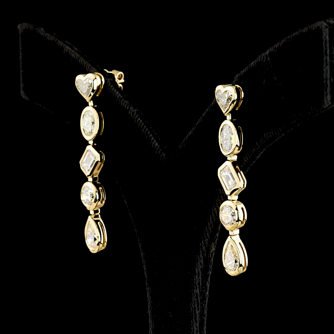 5.11 CTTW MIX Lab Diamond Hanging Earring 14k Yellow Gold E Color and VS Clarity jewelry-spot-usa