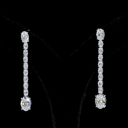 4.72 CTTW Oval Lab Diamond Hanging Earring 14k White Gold (F Color and VS1 Clarity)