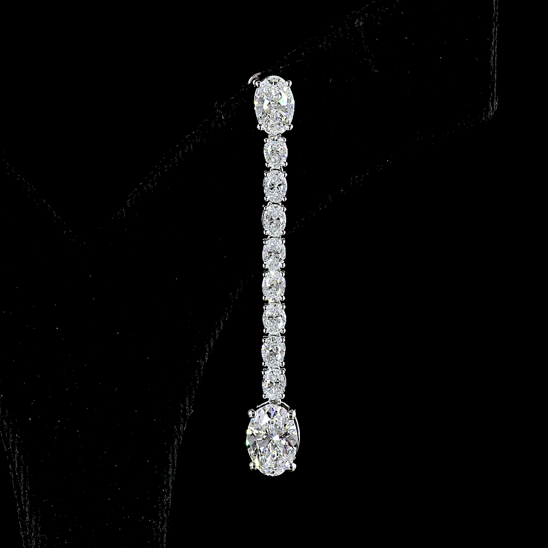 4.72 CTTW Oval Lab Diamond Hanging Earring 14k White Gold (F Color and VS1 Clarity)