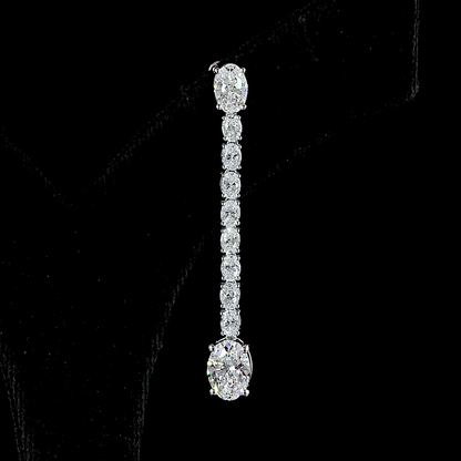4.72 CTTW Oval Lab Diamond Hanging Earring 14k White Gold (F Color and VS1 Clarity)