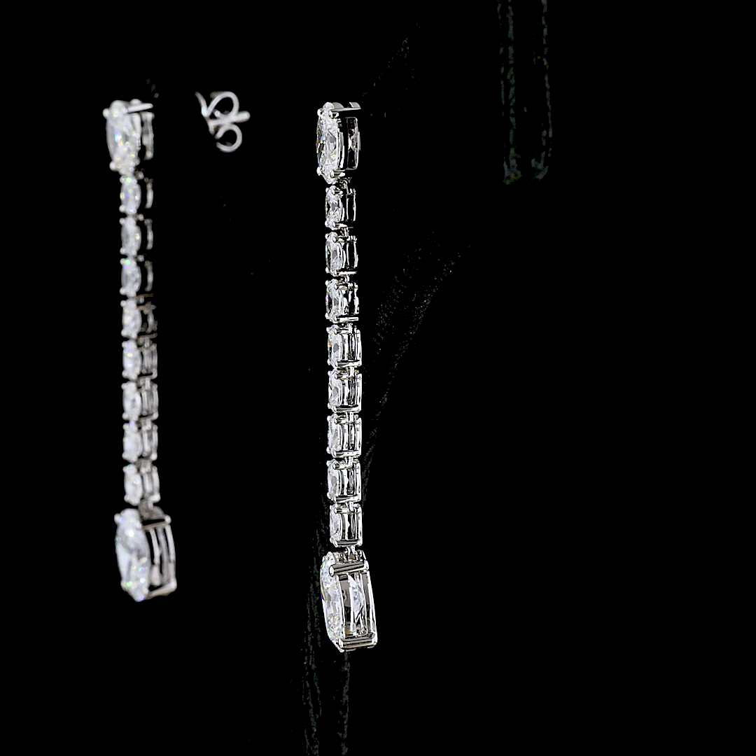 4.72 CTTW Oval Lab Diamond Hanging Earring 14k White Gold (F Color and VS1 Clarity)