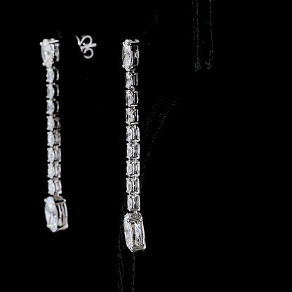 4.72 CTTW Oval Lab Diamond Hanging Earring 14k White Gold (F Color and VS1 Clarity)