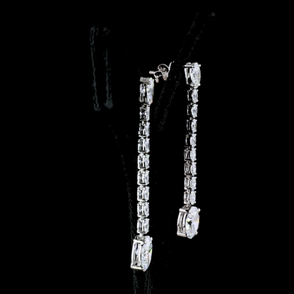 4.72 CTTW Oval Lab Diamond Hanging Earring 14k White Gold (F Color and VS1 Clarity)