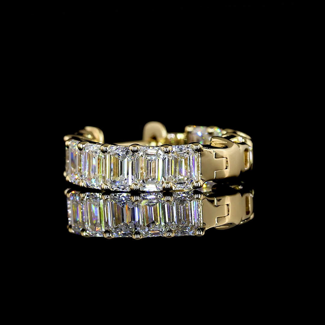 1.96 CTTW Emerald Lab Diamond Huggies Earring 13.64mm 14k Yellow Gold F/E Color and VS1/VS Clarity jewelry-spot-usa