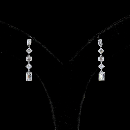 1.80 CTTW MIX Lab Diamond Hanging Earring 14k White Gold E Color and VS Clarity jewelry-spot-usa