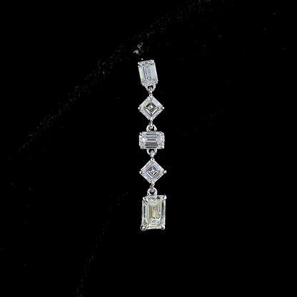 1.80 CTTW MIX Lab Diamond Hanging Earring 14k White Gold E Color and VS Clarity jewelry-spot-usa