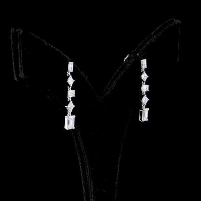 1.80 CTTW MIX Lab Diamond Hanging Earring 14k White Gold E Color and VS Clarity jewelry-spot-usa