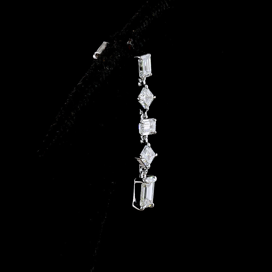 1.80 CTTW MIX Lab Diamond Hanging Earring 14k White Gold E Color and VS Clarity jewelry-spot-usa