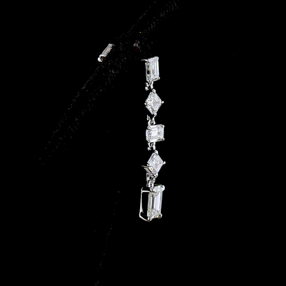 1.80 CTTW MIX Lab Diamond Hanging Earring 14k White Gold E Color and VS Clarity jewelry-spot-usa