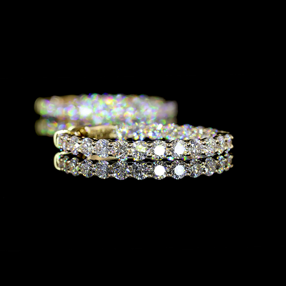 2.29 CTTW Round Lab Diamond Hoops Earring 23.4mm 14k Yellow Gold E Color and VS Clarity jewelry-spot-usa