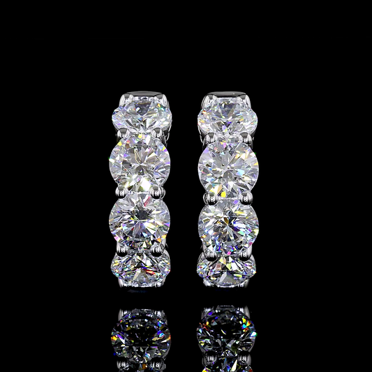 2.99 CTTW Round Lab Diamond Huggies Earring (E Color and VS Clarity)