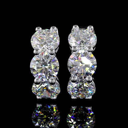 6.19 CTTW Round Lab Diamond Huggies Earring 19.25mm 14k White Gold E Color and VVS2 Clarity jewelry-spot-usa