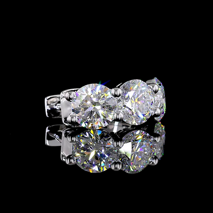 6.19 CTTW Round Lab Diamond Huggies Earring 19.25mm 14k White Gold E Color and VVS2 Clarity jewelry-spot-usa