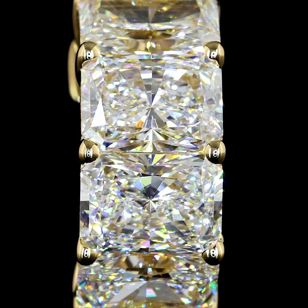 6.03 CTTW Radiant Lab Diamond Huggies Earring 16.15mm 14k Yellow Gold jewelry-spot-usa