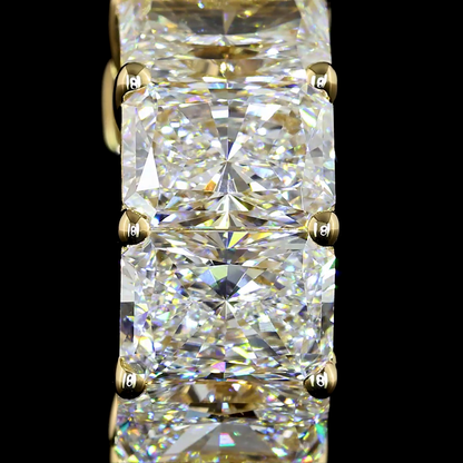 6.03 CTTW Radiant Lab Diamond Huggies Earring 16.15mm 14k Yellow Gold jewelry-spot-usa