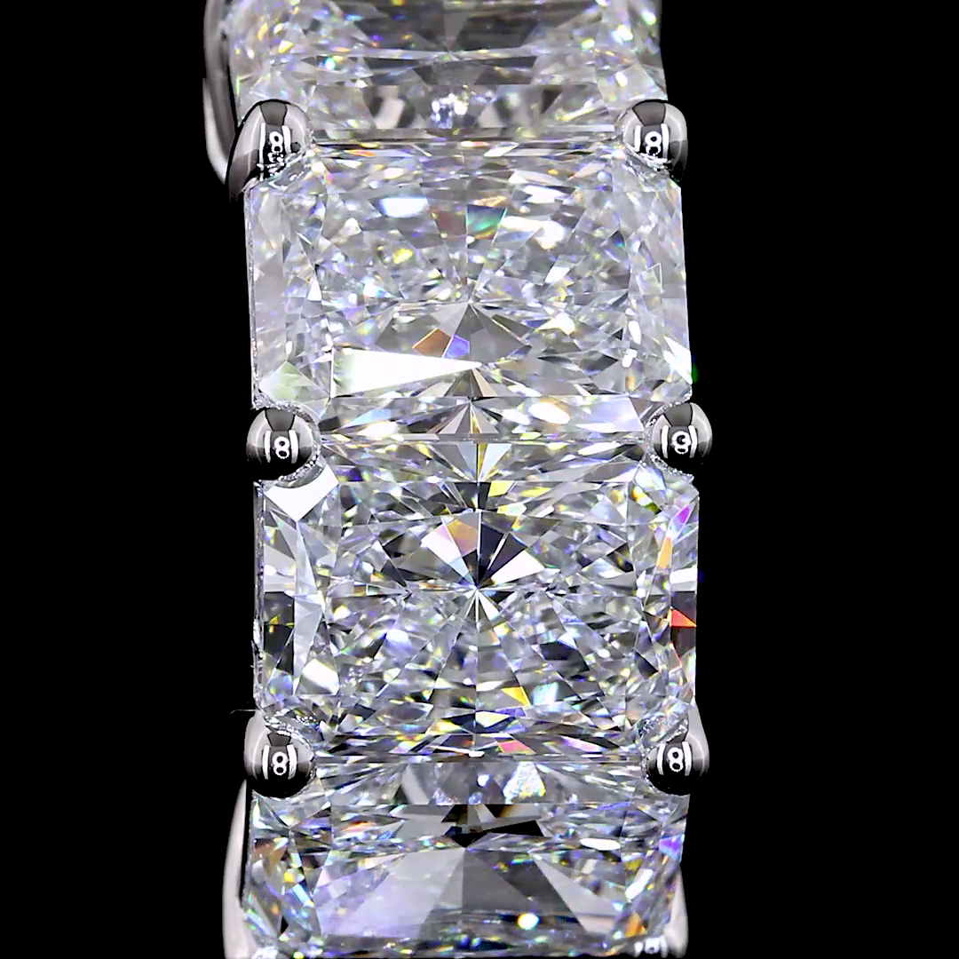 6.03 CTTW Radiant Lab Diamond Huggies Earring 16.15mm 14k White Gold E Color and VS Clarity jewelry-spot-usa