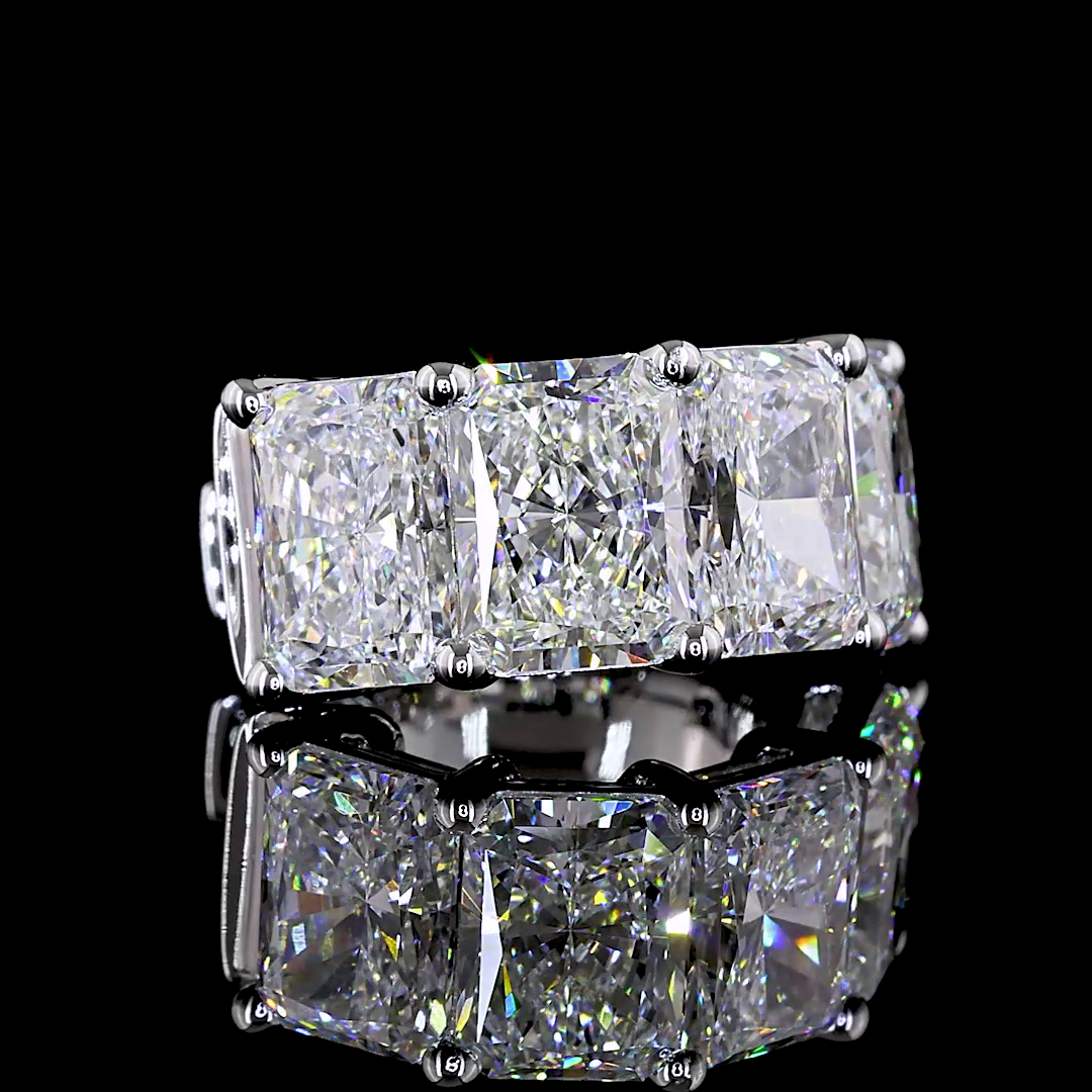 6.03 CTTW Radiant Lab Diamond Huggies Earring 16.15mm 14k White Gold E Color and VS Clarity jewelry-spot-usa