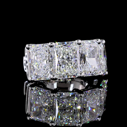 6.03 CTTW Radiant Lab Diamond Huggies Earring 16.15mm 14k White Gold E Color and VS Clarity jewelry-spot-usa