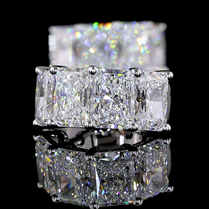 6.03 CTTW Radiant Lab Diamond Huggies Earring 16.15mm 14k White Gold E Color and VS Clarity jewelry-spot-usa