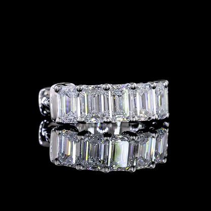 2.00 CTTW Emerald Lab Diamond Huggies Earring 14.33mm 14k White Gold E Color and VS Clarity jewelry-spot-usa