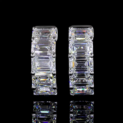 3.20 CTTW Emerald Lab Diamond Huggies Earring