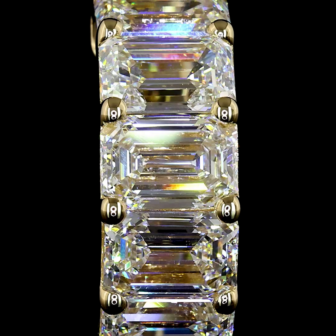 3.29 CTTW Emerald Lab Diamond Huggies Earring 14.9mm 14k Yellow Gold E Color and VS2 Clarity jewelry-spot-usa