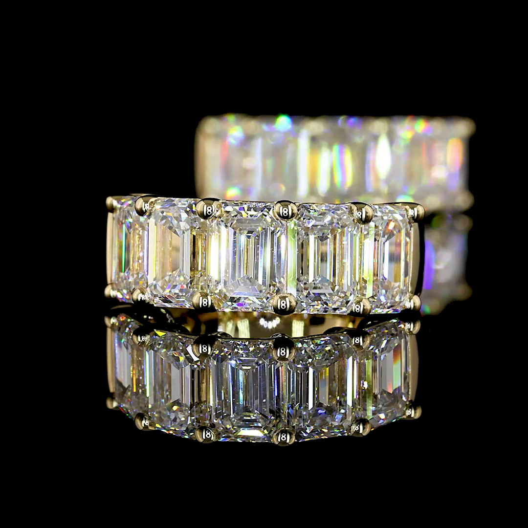 3.29 CTTW Emerald Lab Diamond Huggies Earring 14.9mm 14k Yellow Gold E Color and VS2 Clarity jewelry-spot-usa