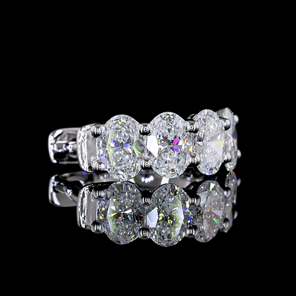 2.01 CTTW Oval Lab Diamond Huggies Earring 15.15mm 14k White Gold E Color and VS Clarity jewelry-spot-usa