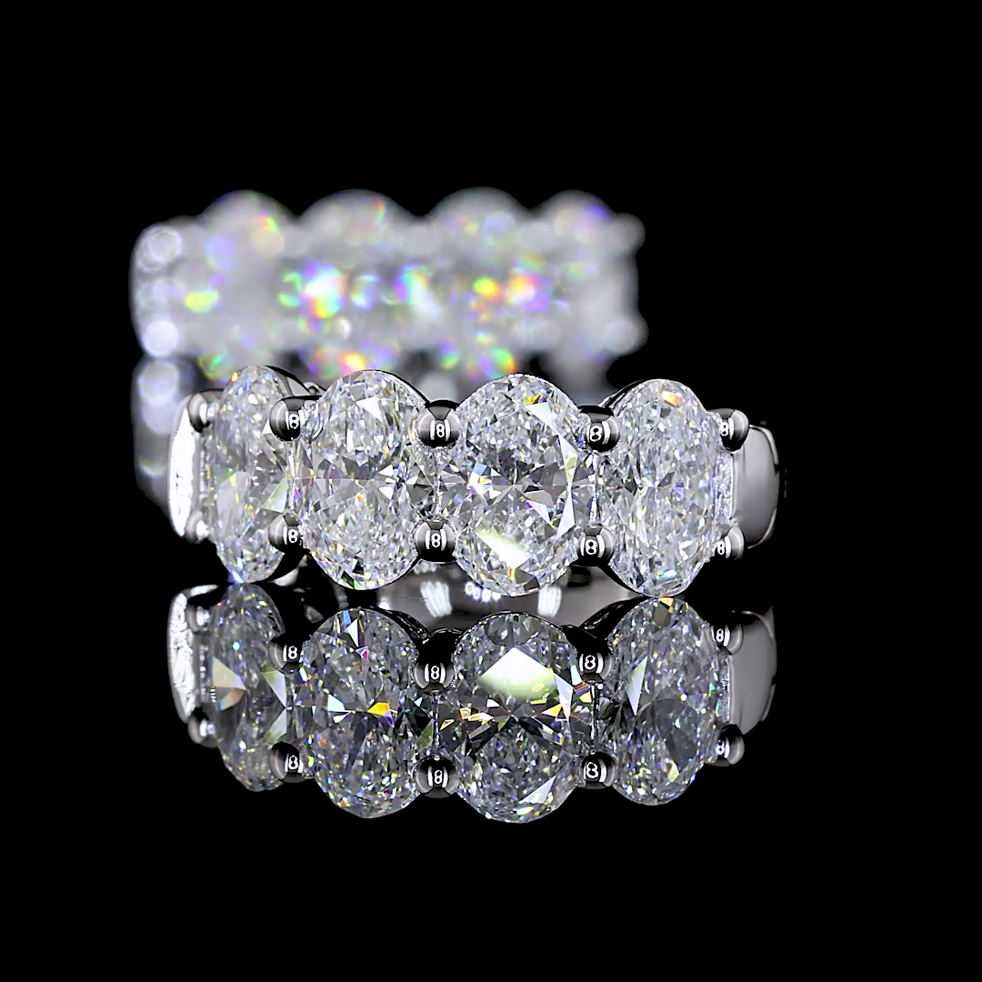 2.01 CTTW Oval Lab Diamond Huggies Earring 15.15mm 14k White Gold E Color and VS Clarity jewelry-spot-usa