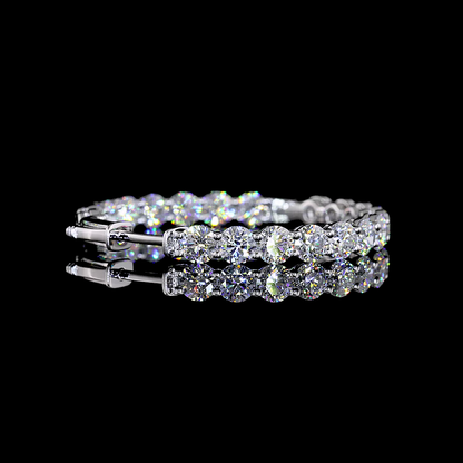 6.07 CTTW Round Lab Diamond Hoops Earring 38mm 14k White Gold F Color and VS1 Clarity jewelry-spot-usa